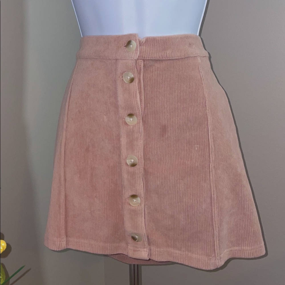 Pink Button Up Skirt